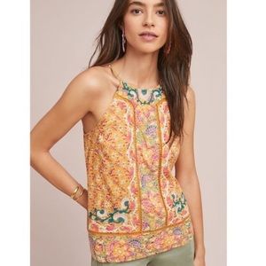 Akemi+Kin Melina Embroidered Halter Top, size 4